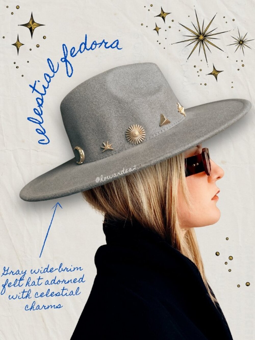 Anthropologie Celestial Felt Fedora